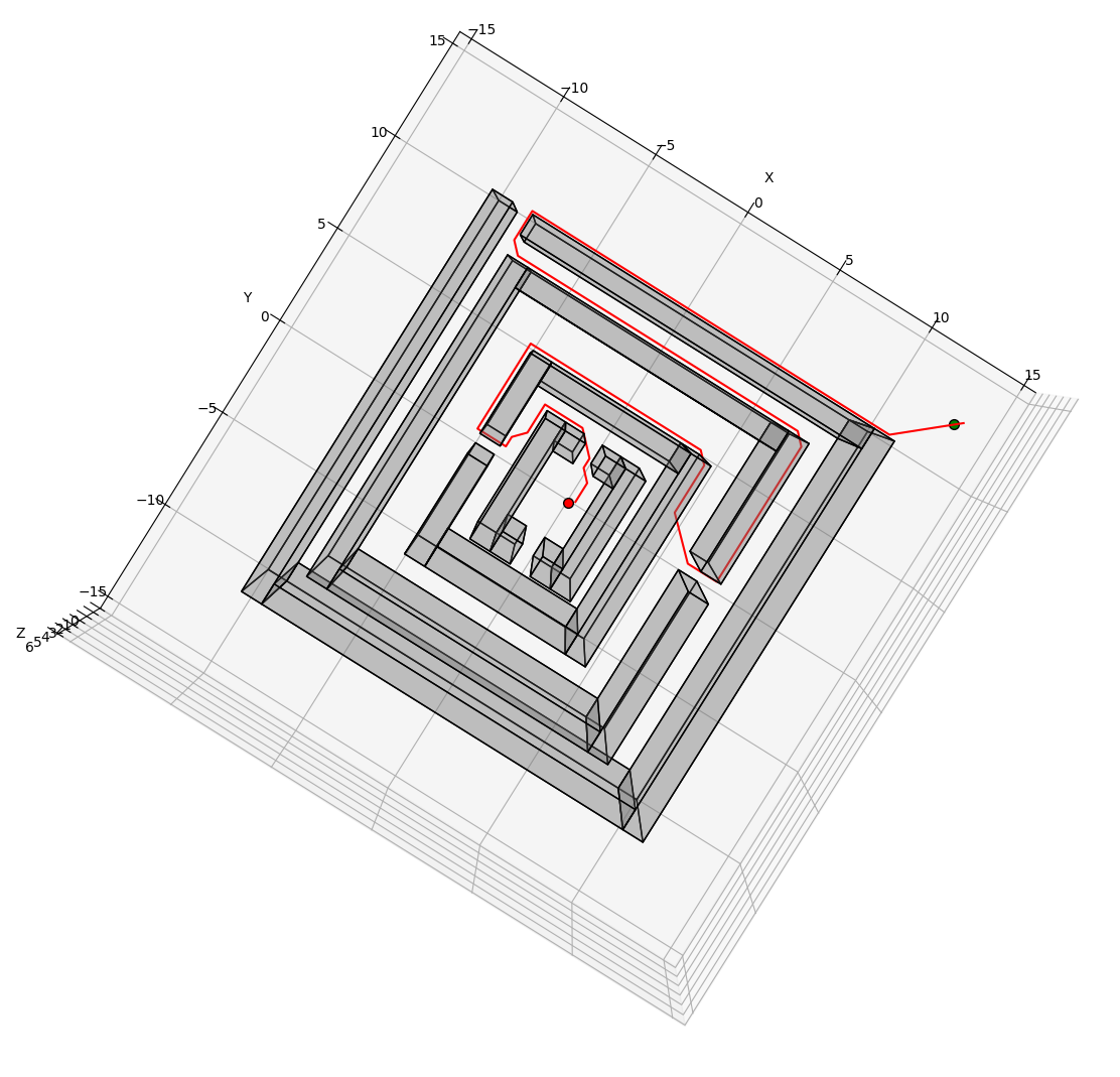 Three-dimensional obstacle environment used to compare A-star and RRT planning